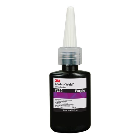3M Scotch-Weld Threadlocker Tl22, Purple, 10 Ml Bottle 7100039217